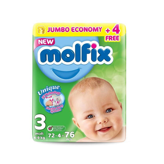 Molfix Diper midi 72+4=76pcs