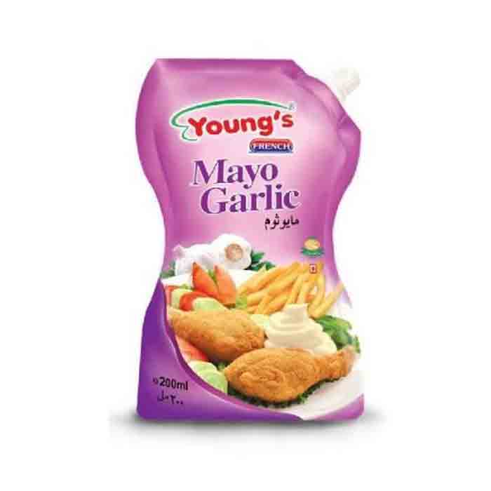 Youngs Mayo Garlic 500ml Pouch